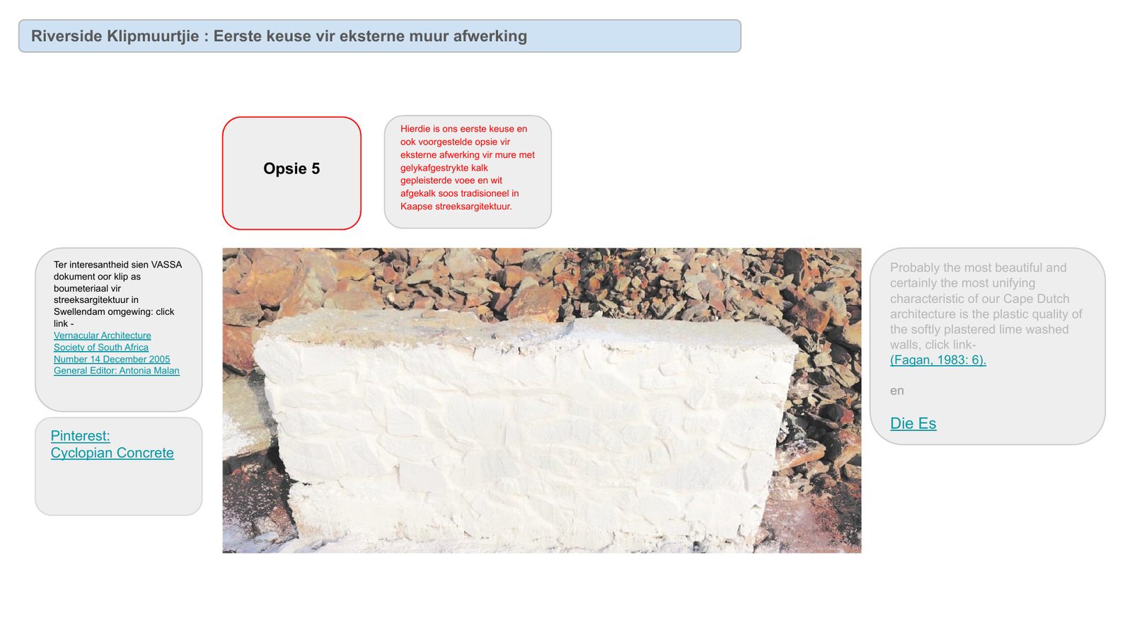 Cyclopean concrete — stone face, poured concrete matrix, Montagu Klein Karoo